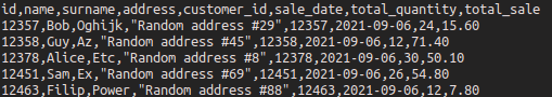 First file - customers with their data