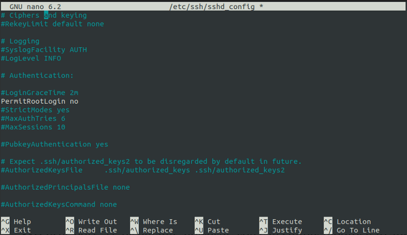  raw `root` endraw  Login in SSH Config File