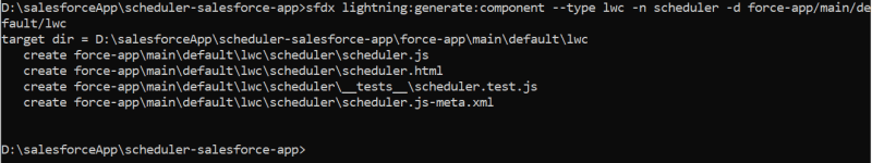 Generate a Lightning web component named scheduler