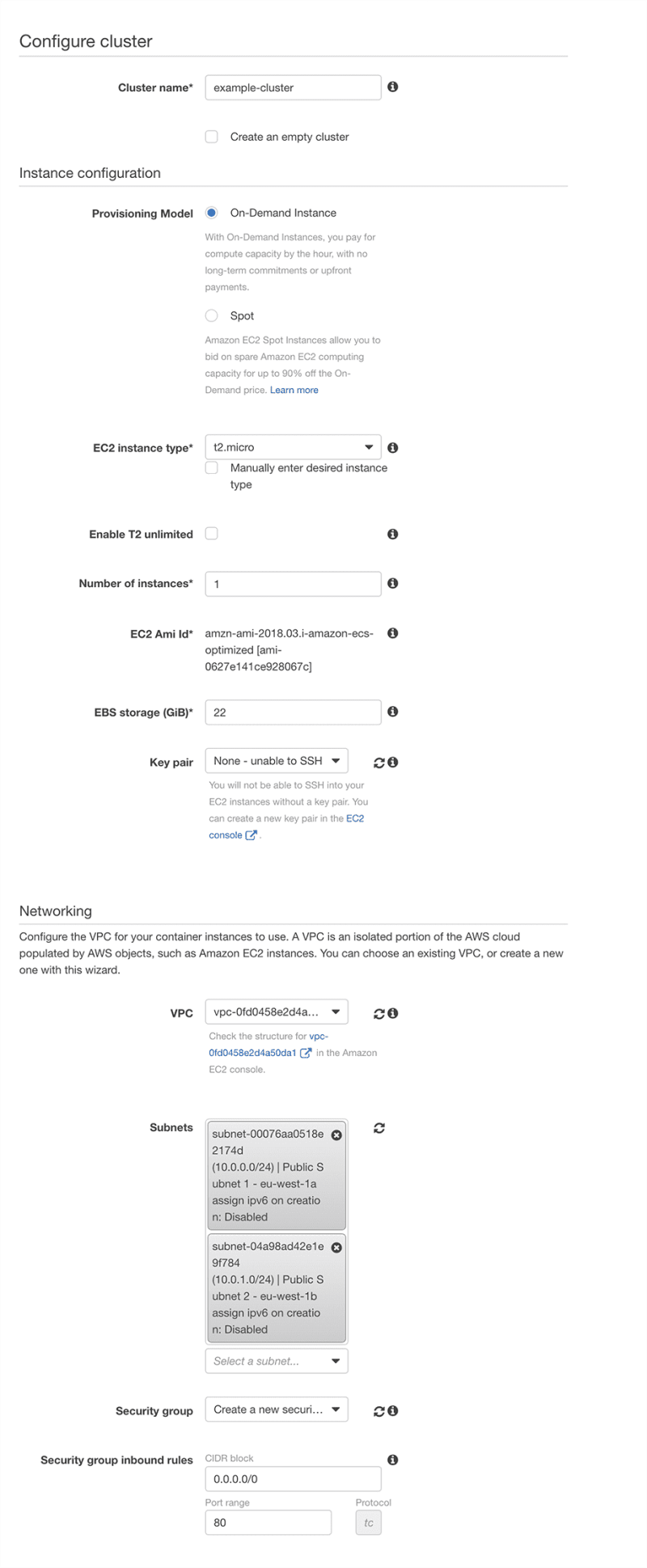 Cluster Config