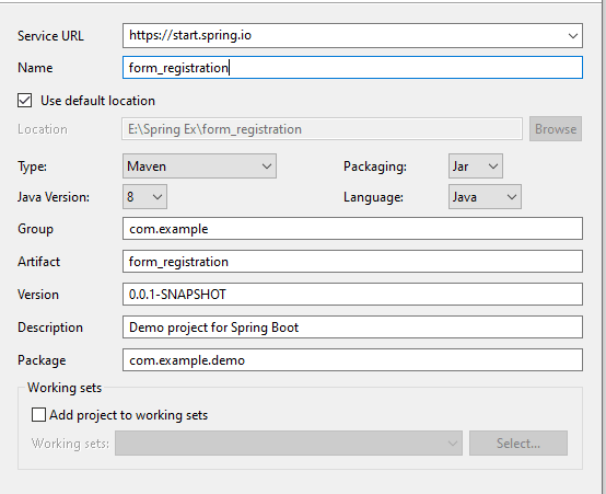 Spring boot application sample store