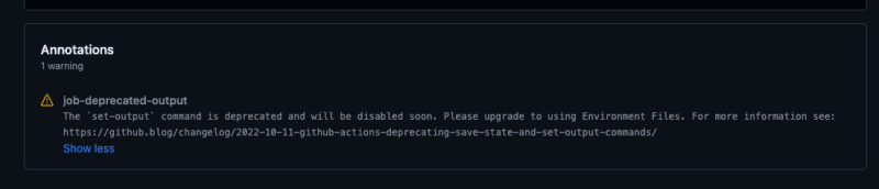 deprecated output