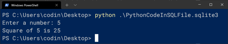 Python code runs with sqlite3 extension!