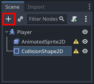 Add nodes to player scene