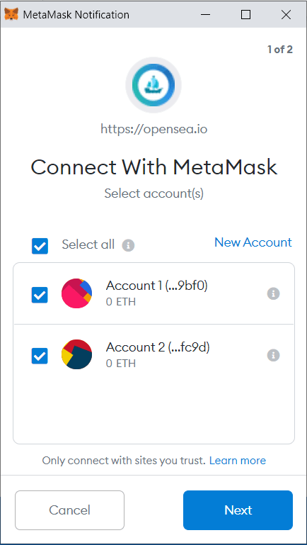 detect metamask account change