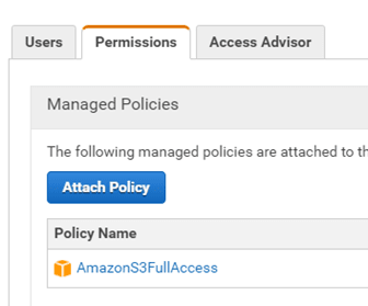 AWS permissions and managed policies