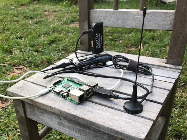 Raspberry Pi and a RTL2832U as a software defined radio (SDR)