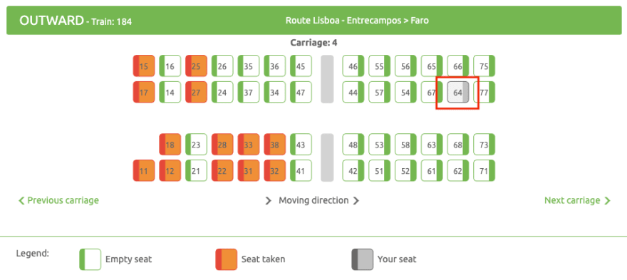 Seat selected through code