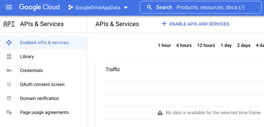 Enabled APIs & Services