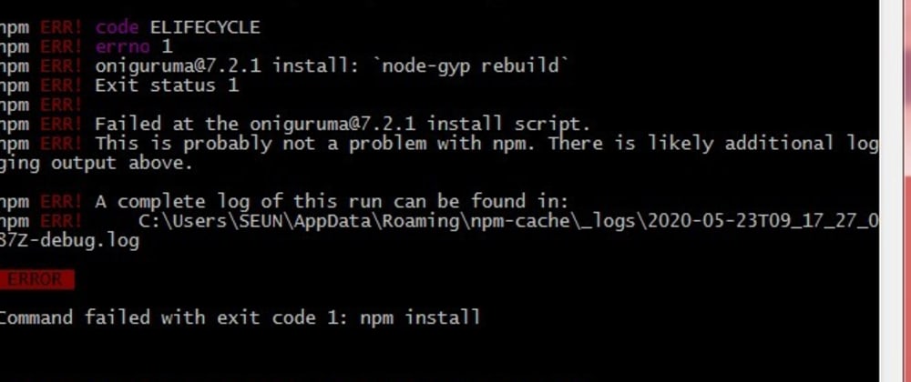 Cover image for Errors while installing a Gatsby blog starter