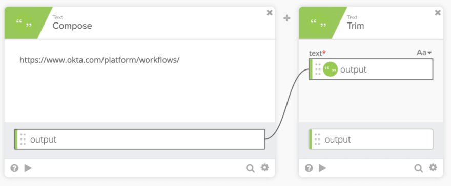 Using Text – Trim with Text – Compose to create URLs, queries