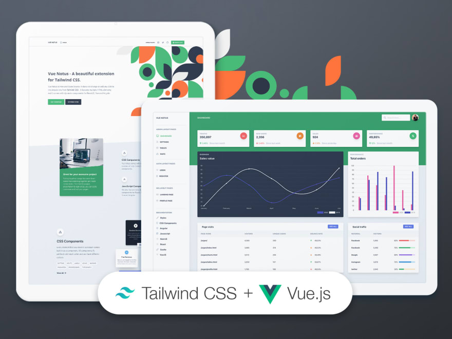 Tailwind CSS Free starters coded in React Vue Svelte and Angular