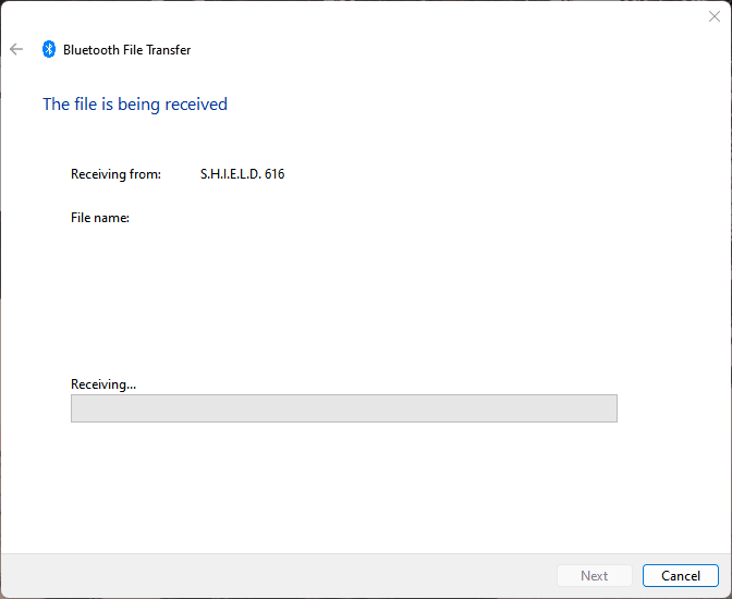 File gets received
