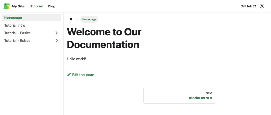 Docusaurus Running