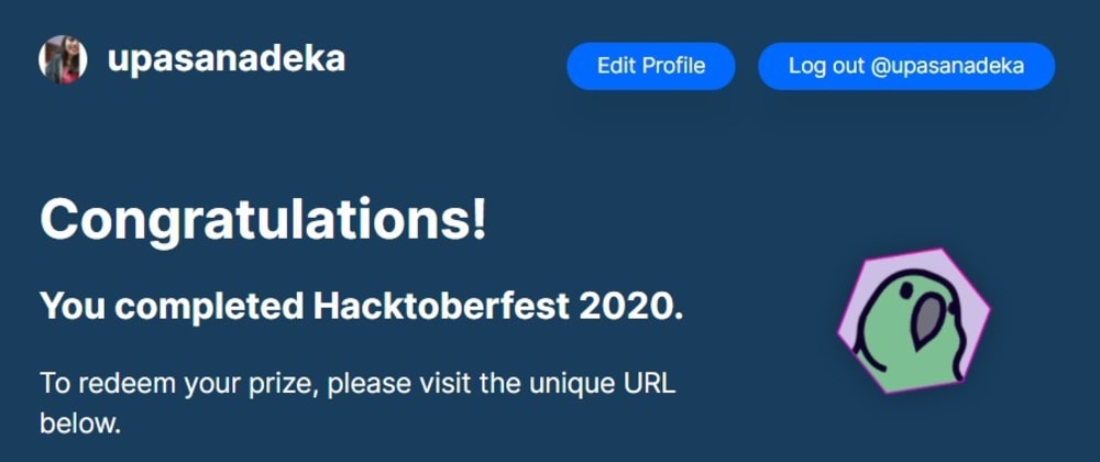 Cover image for Hacktoberfest 2020 challenge completed!