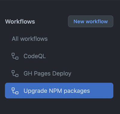 Workflows list