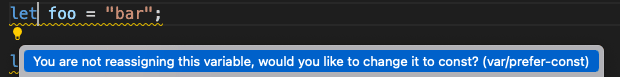 VSCode ESLint suggestions