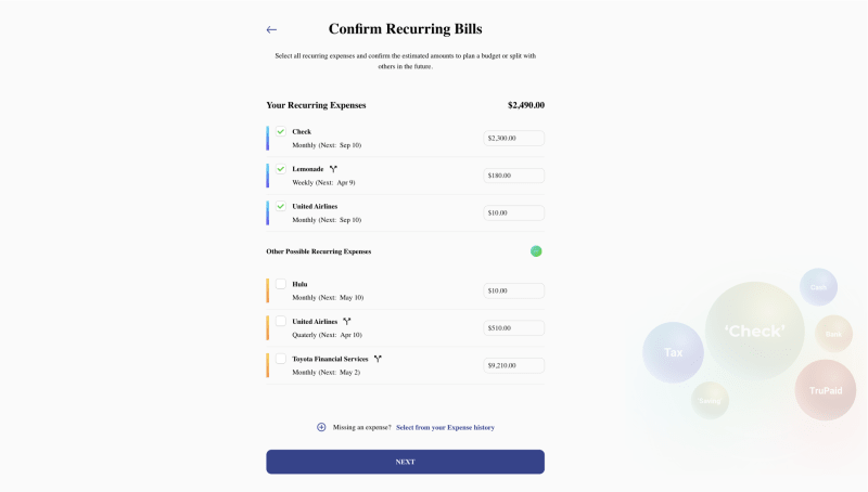 React share track or split bills platform