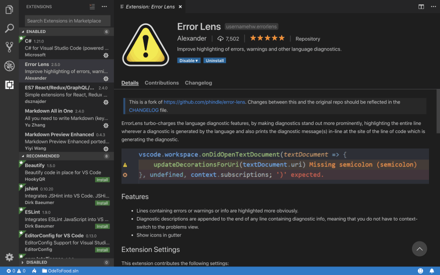 Lens Studio Visual Studio Code Extension