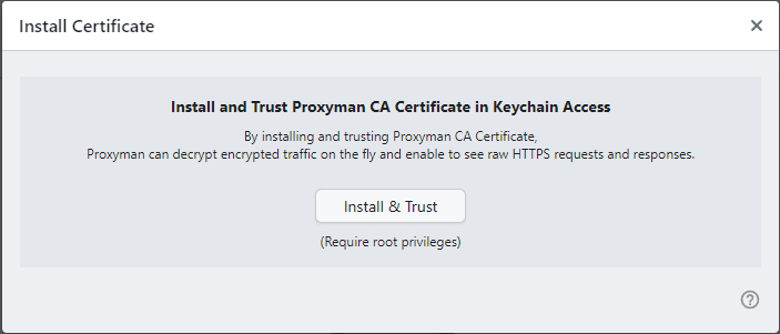 Install Proxyman CA Certificate