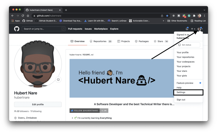 github settings