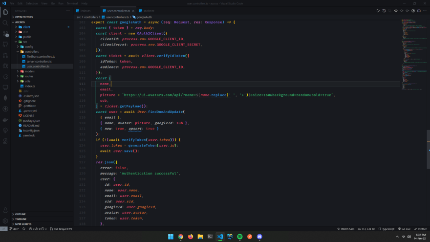 Github Dark Theme Example