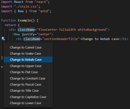 **Figura 15**. Captura de tela da extensão Case Change. Fonte: Marketplace do VSCode.