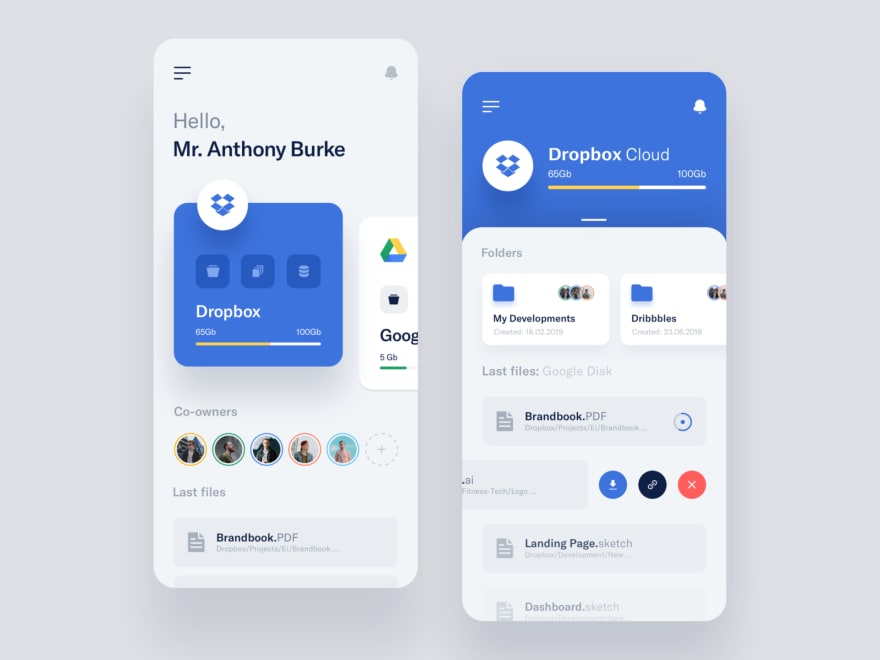 Two instances of horizontal scrolling ([https://dribbble.com/shots/6794395](https://dribbble.com/shots/6794395))