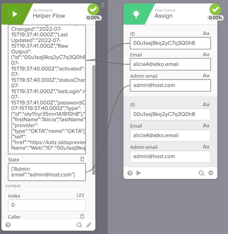 Running a helper flow