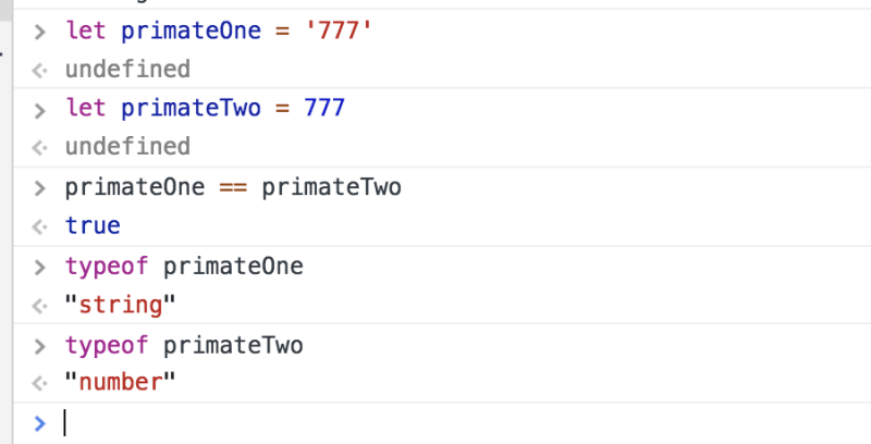 == vs === vs typeof