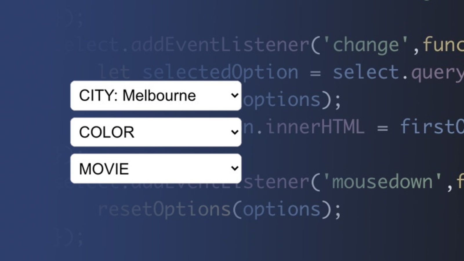 Javascript Use The First Option Of A Select As A Label Dev Community