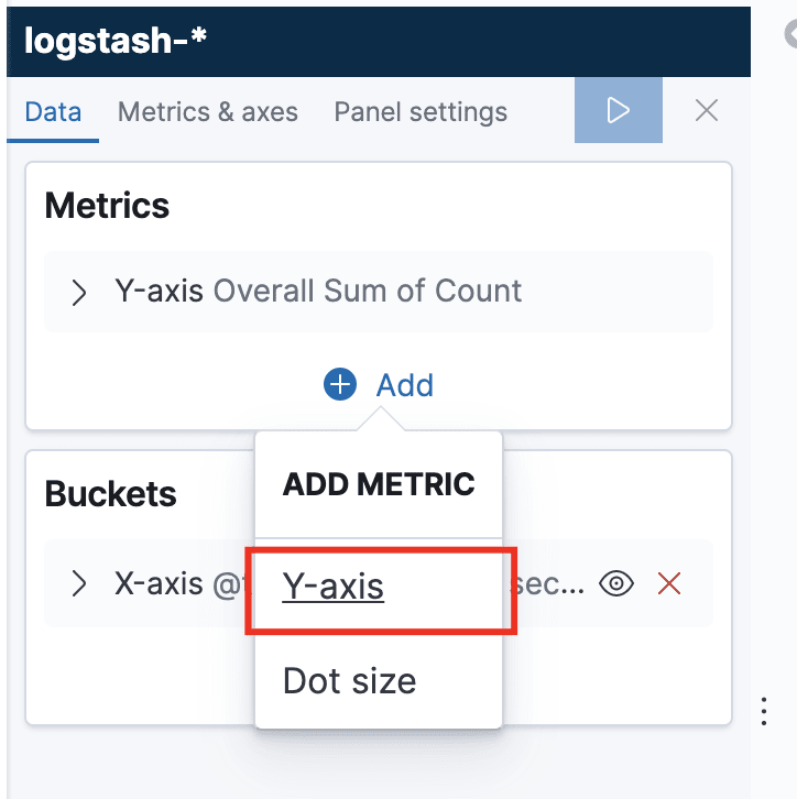 Adding the Y-Axis metric