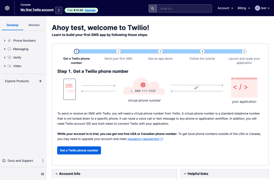 Twilio Dashboard
