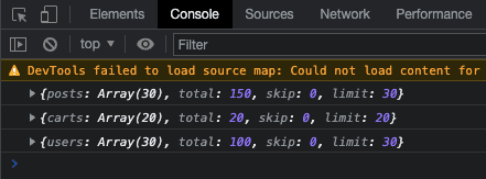 Image shows console output of React code when Users button is clicked