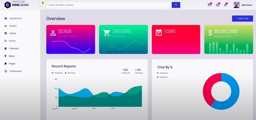 react admin dashboard