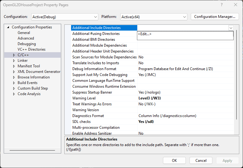 Include directories