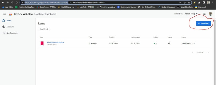 How to upload extension