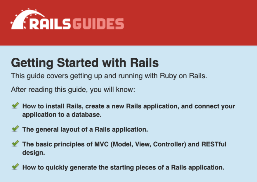 Getting Started with Rails — Ruby on Rails Guides