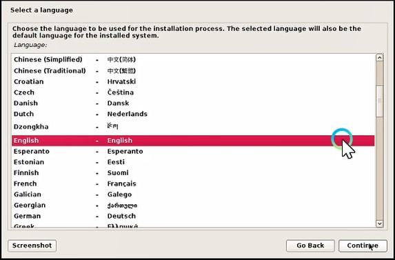 select a language