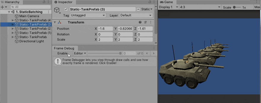 Unity Draw Calls: Static Batching