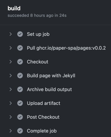 Image of build logs