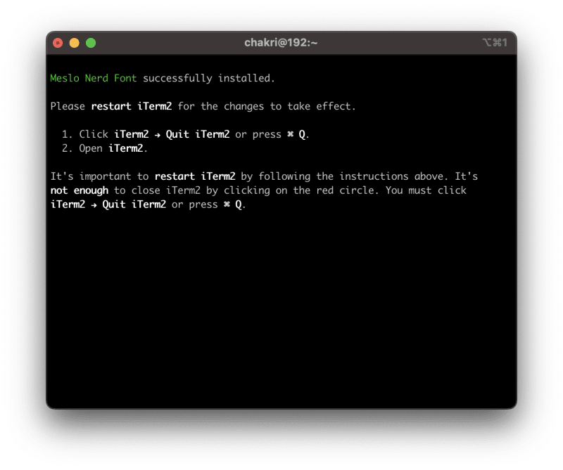Quit iterm2 and reopen it