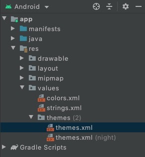 android studio theme style fullscreen