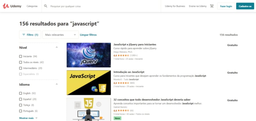 Udemy - Cursos de JavaScript Gratuitos