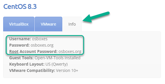 CentOS Image Credentials