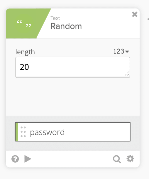 Using Text – Random card to generate a password