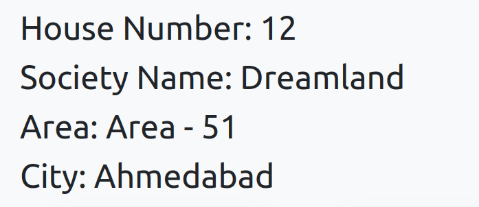 Show Page — Address with dynamic field