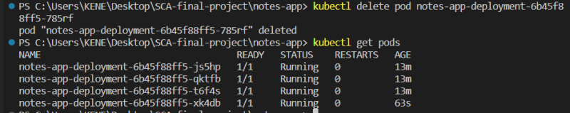 delete pod