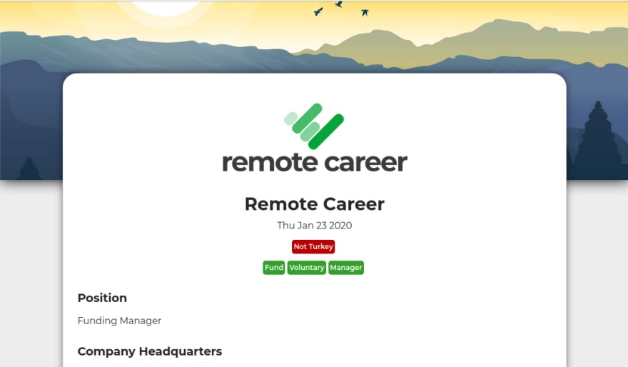 Job page