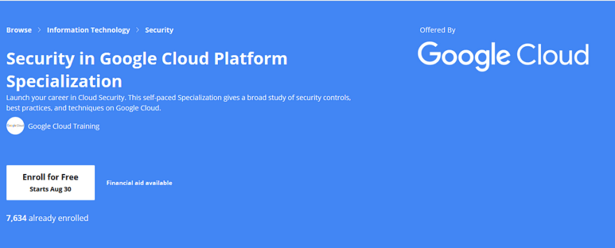 Best Google Cloud Security Course on Coursera